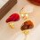 Everyday Wear Lightweight Resin Geometric Ring Irregular-Red 7