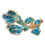 Broche de poisson au design sécurisé, ornée de strass, pour-Bleu 1