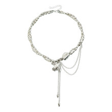 Elegant Flying Doves Pendant with Tassels Accent Double Layer