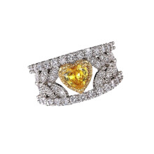 Practical Copper Heart Ring Sparkling Rings Hollow Craft-7