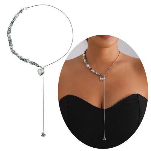 Party Sweet Cool Style Verstellbare Herzperlenkette Schwarzer 1