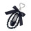 Porte-clés élégant décoré de perles, lanière de téléphone,-Noir 1