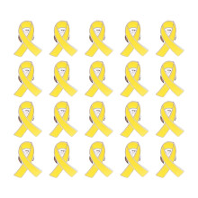 Pack of 20pcs Alloy Ribbon Brooch Pins Safety Badge for-Yellow