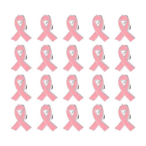 Épingles à ruban de charité en alliage, paquet de 20-Rose