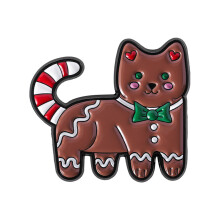 Alloy Christmas Kitten Bowknot Enamel Pin Cute-QHXZ4925