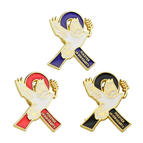 Broche d'oiseau en forme d'accent de ruban à la mode,-Rouge 1