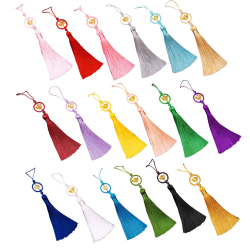 6 Piece Vibrant Color Wealth Tassels Accessory Polyester-Green 1