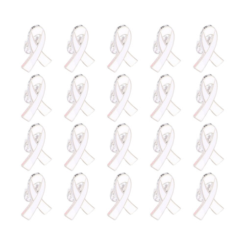 Broches de ruban de sensibilisation en alliage,-Blanc