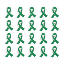 20xLightweight Charity Ribbon Pins Brooch Alloy Awareness-Green