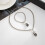 Ensemble double collier pendentif en acrylique noir mat,-1 6
