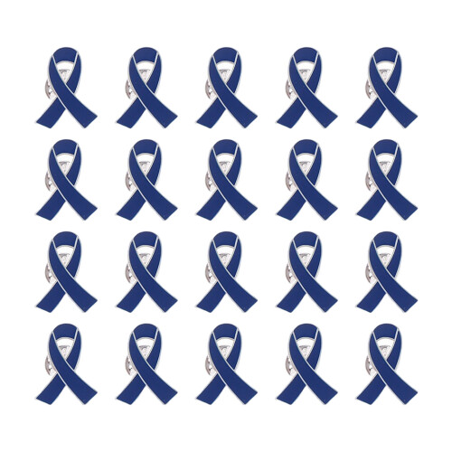 Broches de plaidoyer, 20 pièces/paquet, conception de ruban-Bleu