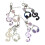 Porte-clés en résine robuste avec notes musicales à pois-Blanc 4
