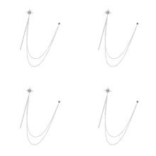 Ensemble de broches de costume- Pompon long Silver Star
