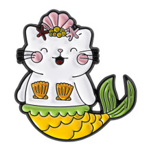 Broche sirène en alliage pour enfants, adorables chats,-QHXZ4963