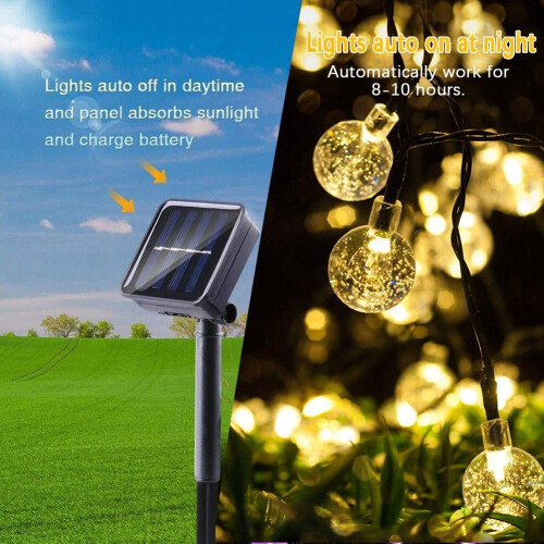 Solas Teaghrán Liathróid Bubble Gréine LED Lasmuigh Uiscedhíonach 2