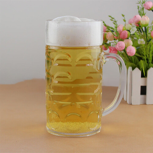 Διαφανής πλαστική κούπα μπύρας 32oz με λαβή, επαναχρησιμοποιήσιμη, κατάλληλη για 1