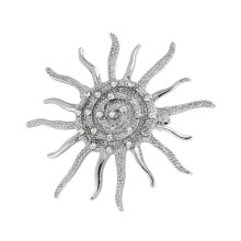 Broche tournesol délicate pour femmes et hommes Accent métallique