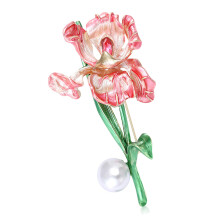 Broche en forme d'iris délicat, matériau en alliage de-Rose