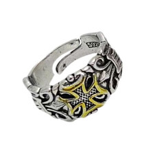 Adjustable Poseidon Tridents Rings Men Vintage Alloy Stylish-A