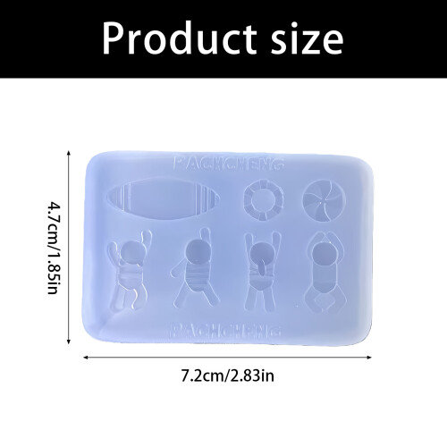 Flexible Silikonform in Form einer Schwimmfigur, geeignet für 2