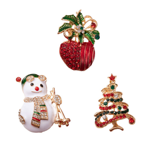 Festliche Schneemann-Anstecknadel,-Weihnachtsbaum 1