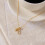 Collier pendentif trèfles, chaîne réglable en acier inoxydable, 4