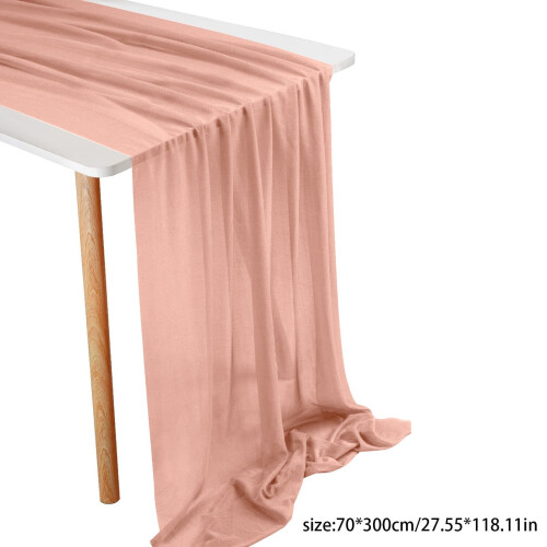 Caminho de mesa decorativo em chiffon azul acinzentado, 74 x 305 cm (29 x 120 polegadas). 2