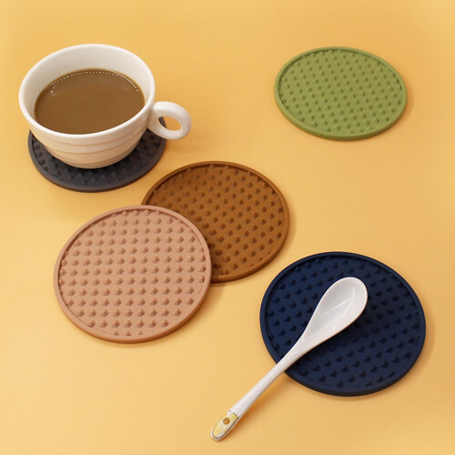 Silicone Drink Coasters with Holder 8 Pieces 2