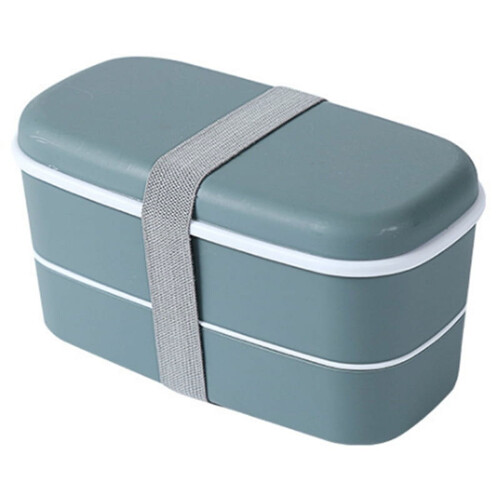 2-Layer Microwavable Lunch Box with Movable Partitions,