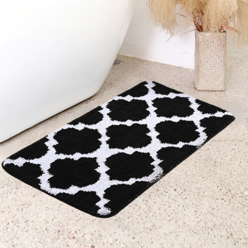 Kayannuo Polyester Floor Mat 60x40cm Black