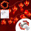 Red Heart LED String Lights 300cm Battery Operated 1