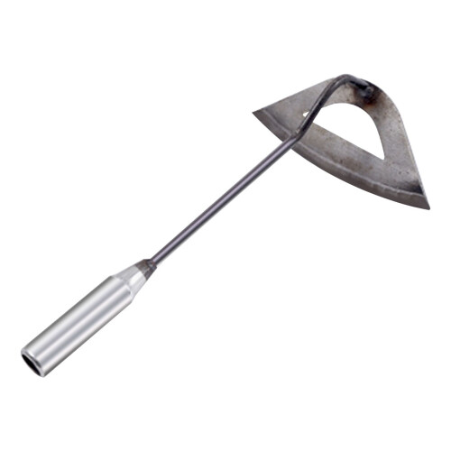 Halvrund trädgårdshacka med järnhandtag, 34x16cm