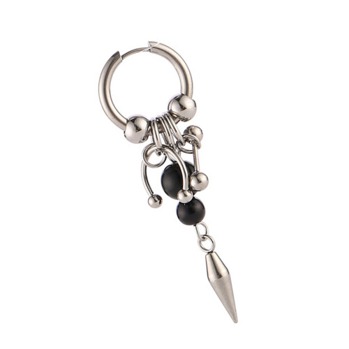 Boucles d'oreilles en alliage de style punk avec pompons-Argent