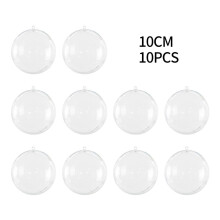 10pcs Clear Plastic Christmas Baubles 9–15.6cm DIY Decor