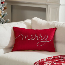 Fundas de almohada navideñas rojas de 12x20 pulgadas para el respaldo lumbar