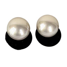 Boucles d'oreilles à clous en perles d'imitation,-Flocage noir
