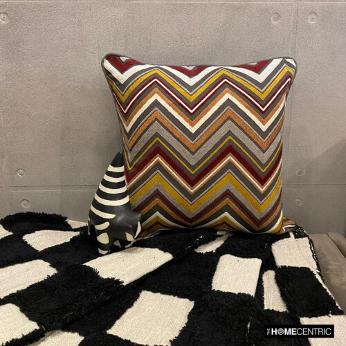 Vinröd sammets Chevron örngott 61x61 cm 2