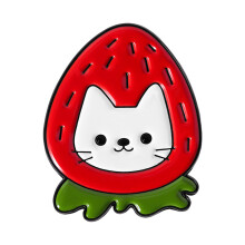Cute Strawberry Banana Tomato Kitten Alloy Lapel Badge-QHXZ5112