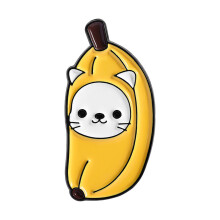Vibrant Cartoon Fruit Kitten Brooch Strawberry Banana-QHXZ5110