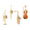 Music Theme Accessory Pack 4 Enamel Guitar Pin with Accent for 1