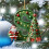 Green Personalized Christmas Ornament with Santa Tree and 4