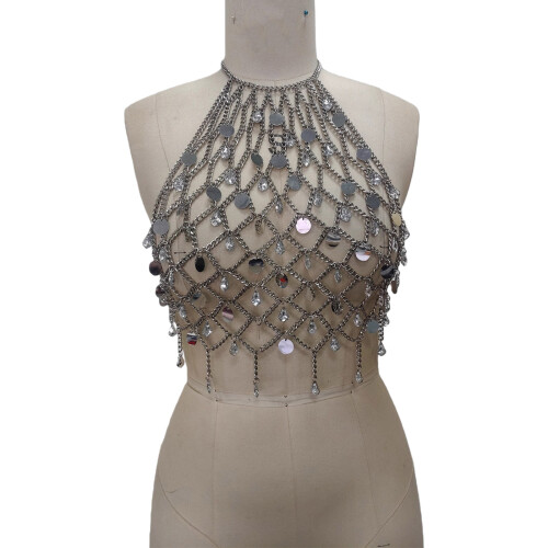Customizable Glittering Torso Harness Jewelry Allergy Resistant