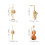 Music Theme Accessory Pack 4 Enamel Guitar Pin with Accent for 3