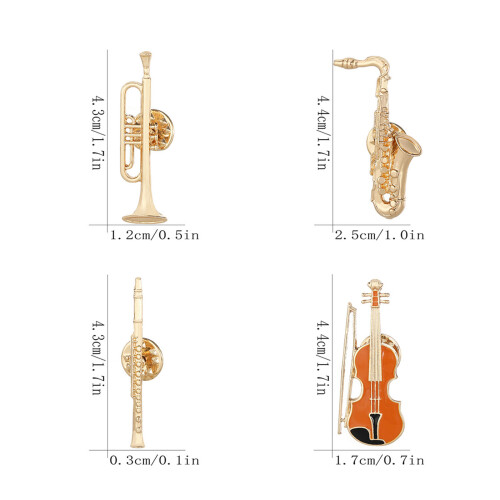 Music Theme Accessory Pack 4 Enamel Guitar Pin with Accent for 2