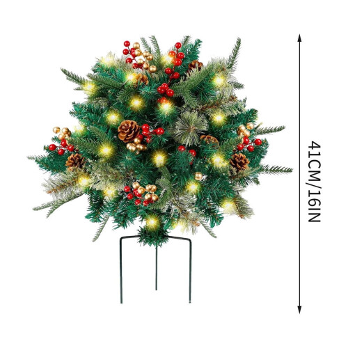 Holiday Planter with Lights Frosted Urn Decor 1 pc 2