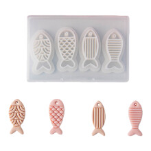 4pcs Creative Fish Designs Polymer Clay Earring Molds Plastic