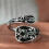 Bague en feuille de marbre vert réglable, élégante, Vintage, 6