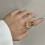 Shimmering Crystal Adjustable Ring Sturdy Copper Design 4