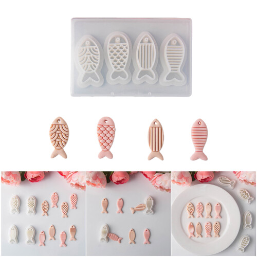 Moule de boucles d'oreilles en forme de poisson en plastique, 1