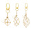 Multi Functional 3PCS Alloy Keychains Rotating Lock-Gold 1